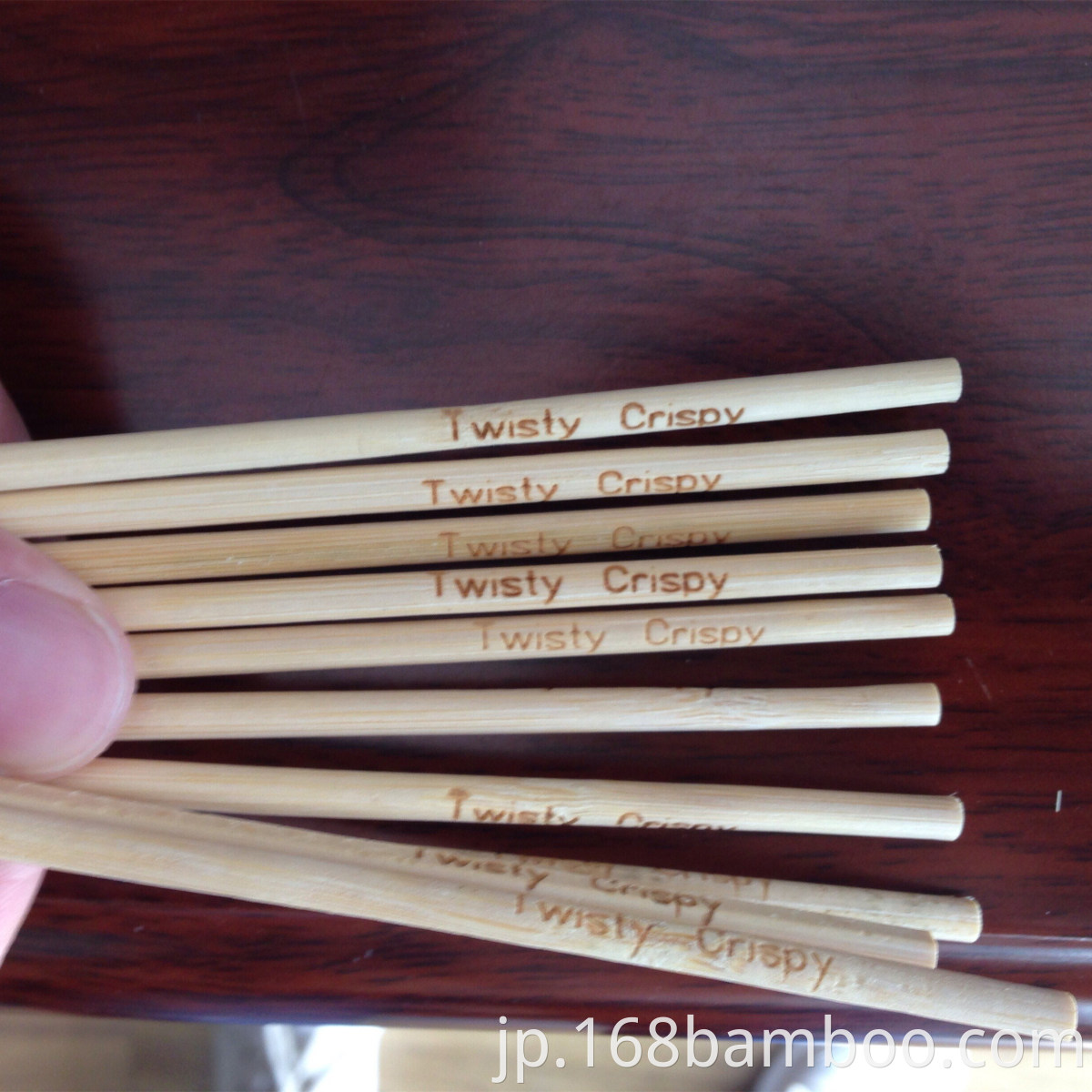 Bamboo sticks with logo